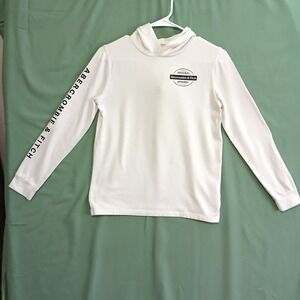 Abercrombie & Fitch Kids lightweight size 11/12 Ivory long sleeve hoodie NWOT